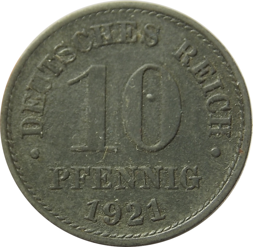 Nemecko - Nemecká ríša 10 Pfennig 1921