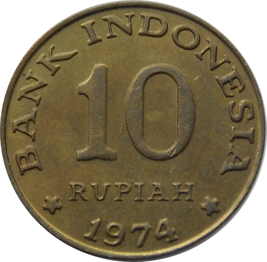 Indonézia 10 Rupiah 1974 FAO