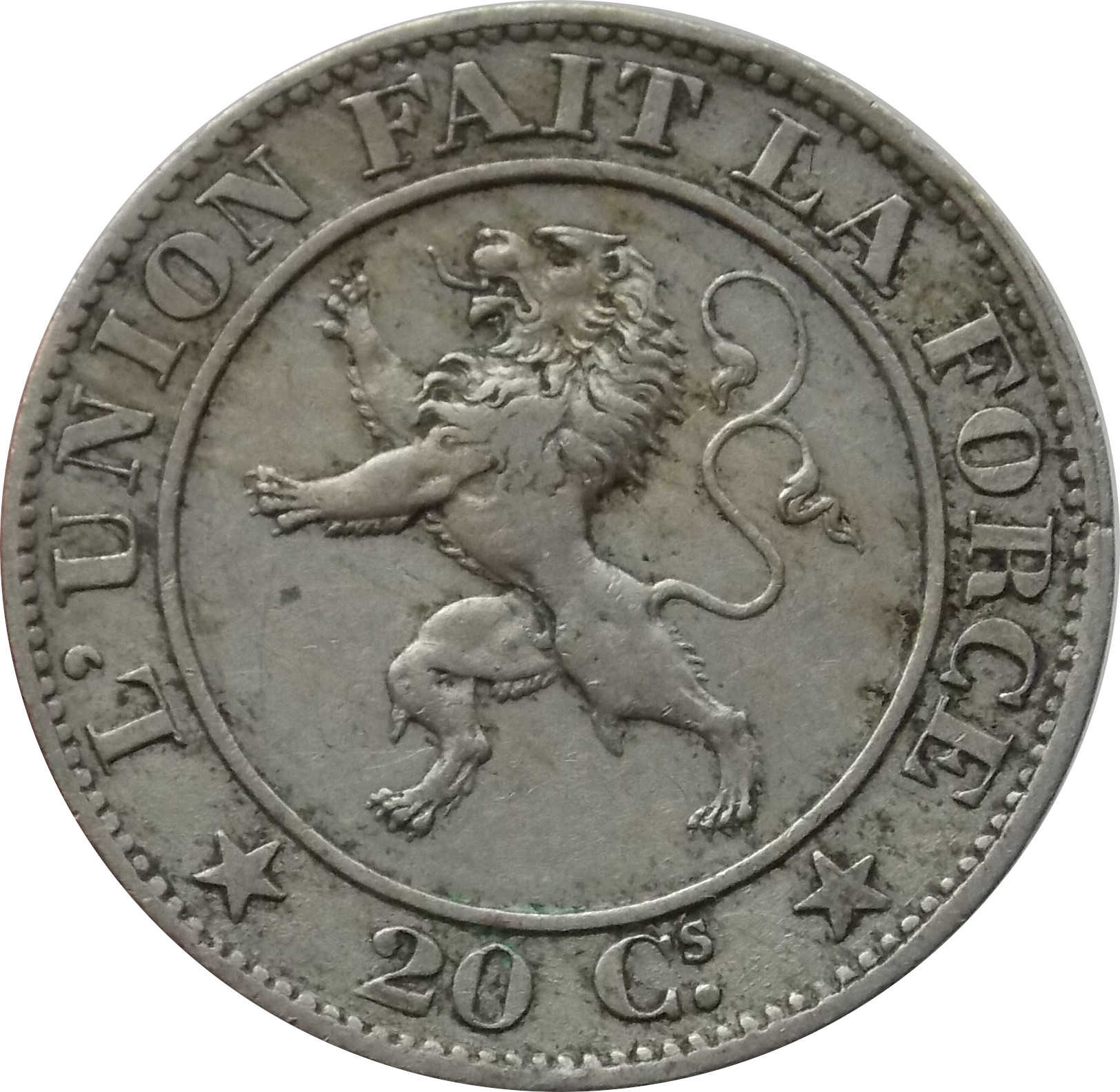 Belgicko 20 Centimes 1861