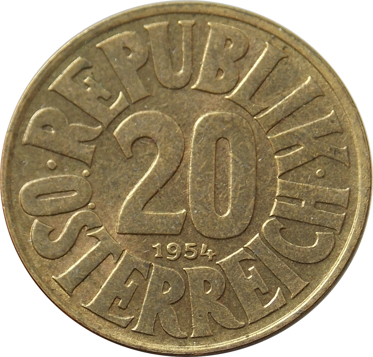 Rakúsko 20 Groschen 1954