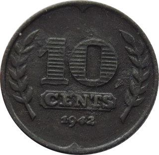 Holandsko 10 Cents 1942
