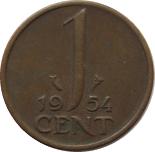 Holandsko 1 Cent 1954