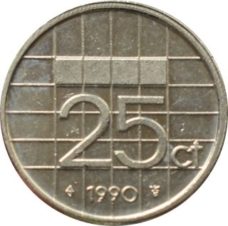 Holandsko 25 Cents 1990