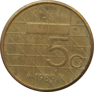 Holandsko 5 Gulden 1989