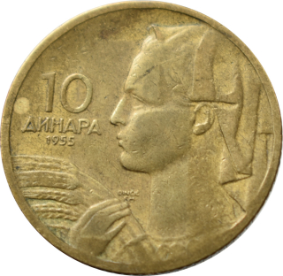 Juhoslávia 10 Dinara 1955