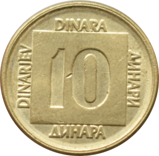 Juhoslávia 10 Dinara 1989