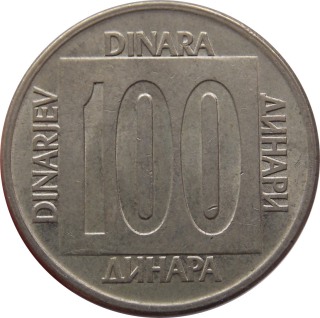 Juhoslávia 100 Dinara 1989