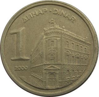 Juhoslávia 1 Dinar 2000