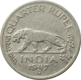 Britská India 1/4 Rupia 1947