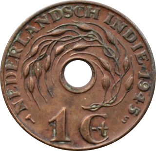 Holandská východná India 1 cent 1945 S