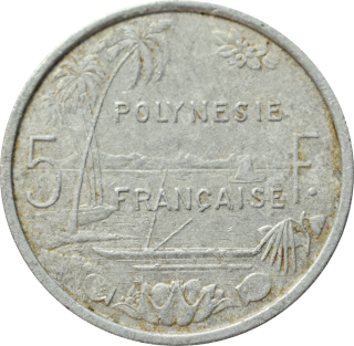 Francúzska Polynézia 5 Francs 1965