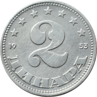 Juhoslávia 2 Dinara 1953
