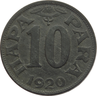 Juhoslávia 10 Para 1920