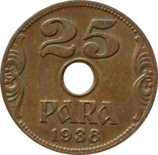 Juhoslávia 25 Para 1938