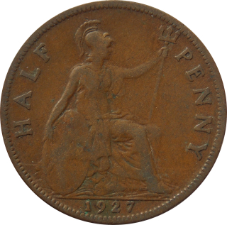 Anglicko 1/2 Penny 1927