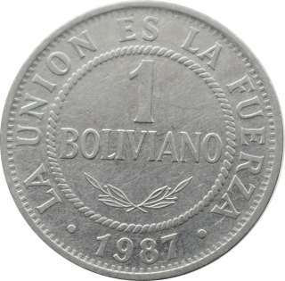 Bolívia 1 Boliviano 1987