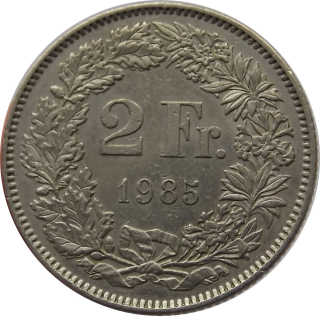 Švajčiarsko 2 Francs 1985