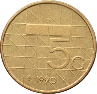 Holandsko 5 Gulden 1990