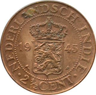 Holandská východná India 2 1/2 cents 1945
