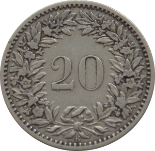 Švajčiarsko 20 Rappen 1883