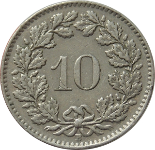 Švajčiarsko 10 Rappen 1955