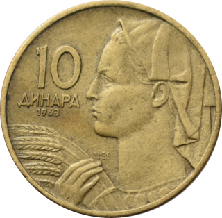 Juhoslávia 10 Dinara 1963