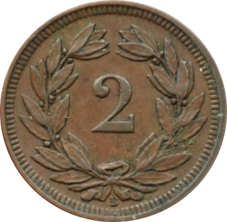 Švajčiarsko 2 Rappen 1899