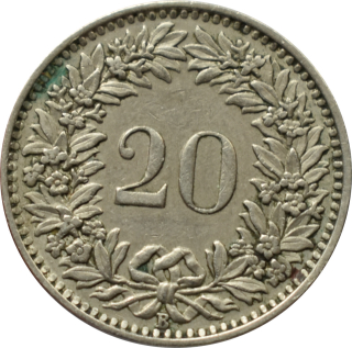 Švajčiarsko 20 Rappen 1939