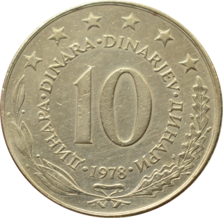 Juhoslávia 10 Dinara 1978