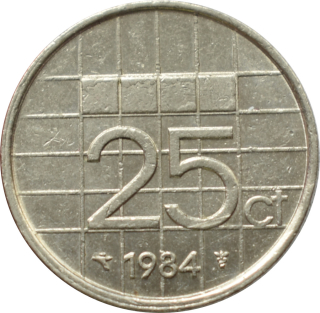 Holandsko 25 Cents 1984
