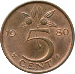 Holandsko 5 Cents 1980