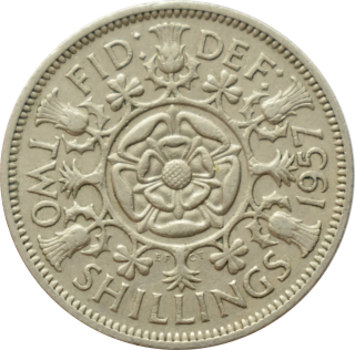 Anglicko 2 Shillings 1957