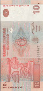 Demokratická rep. Kongo 10 Francs 2003