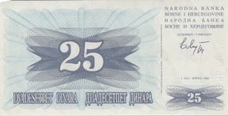 Bosna a Hercegovina 25 Dinara 1992
