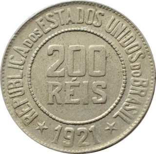 Brazília 200 Reis 1921