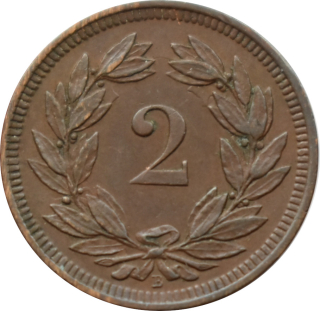 Švajčiarsko 2 Rappen 1893