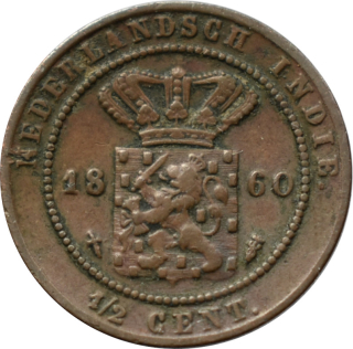Holandská východná India 1/2 cent 1860
