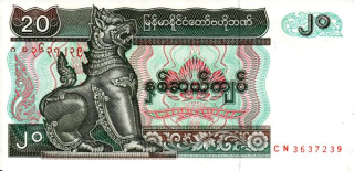 Mjanmarsko 20 Kyats 1994
