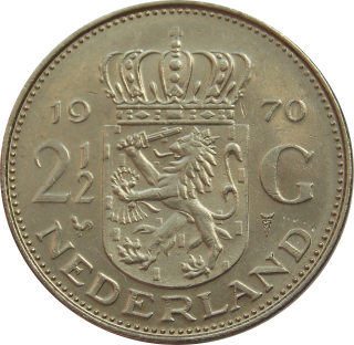 Holandsko 2 1/2 Gulden 1970