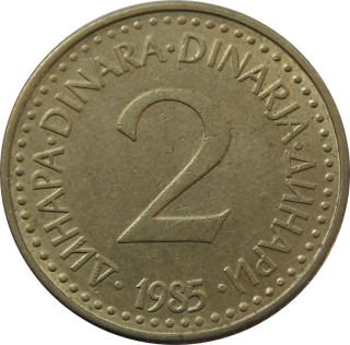 Juhoslávia 2 Dinara 1985