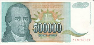 Juhoslávia 500 000 Dinara 1993