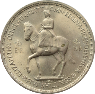 Anglicko 5 Shillings 1953