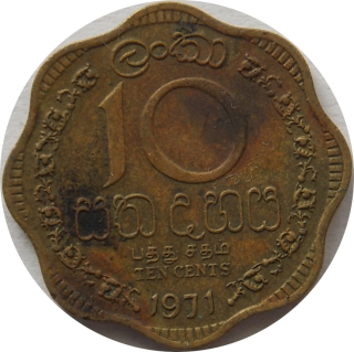 Cejlón 10 Cents 1971