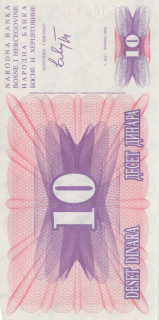 Bosna a Hercegovina 10 Dinara 1992